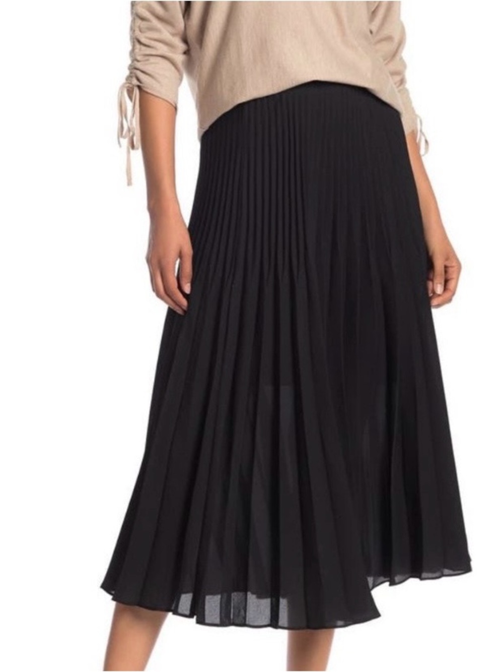 NWT Max Studio Accordion Pleated Midi Skirt Size Small  Preppy Office Classic